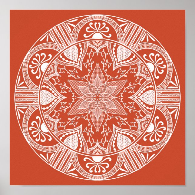 Poster Terracotta Mandala (Devant)