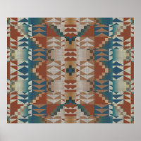 Terracotta Orange Brown Turquoise Bleu Mosaïque Ar