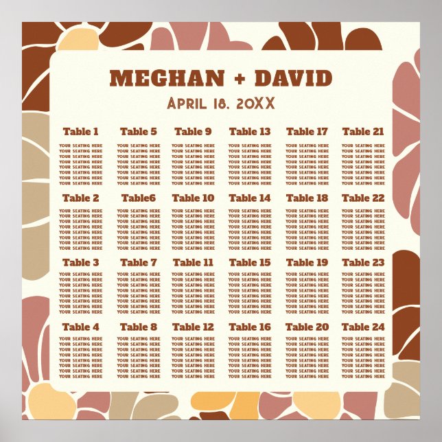 Poster Terracotta Retro Super Boho Mariage Siège (Devant)