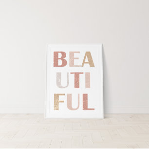 Poster Terracotta & Rose Poussiéreuse “Beau” Typographie 