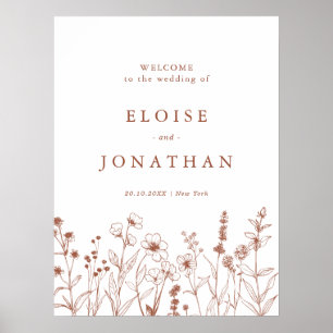 Poster Terracotta Rustic Floral Automne Fleur sauvage Mar