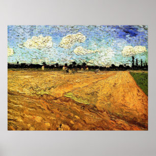 Poster Terrain coulé (les Furrows) par Vincent van Gogh