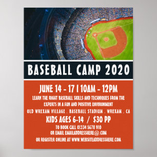 Poster Terrain De Baseball, Camp De Baseball Publicité