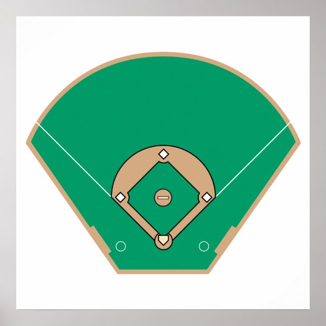 Poster terrain de baseball diamant (Devant)