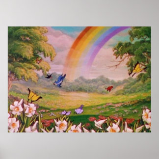 Poster terrain de fleurs vintage esthétique