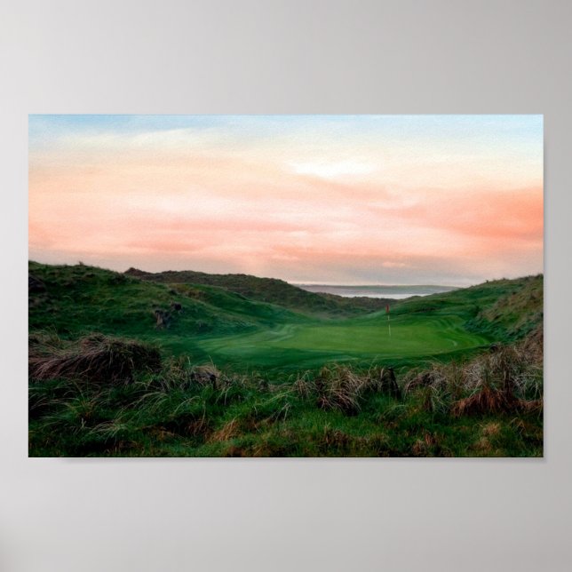 Poster terrain de golf Ballybunion vert luxuriant (Devant)
