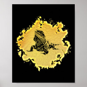 Poster Terrarium Motif Lézard Iguane Reptile Coloré Liz