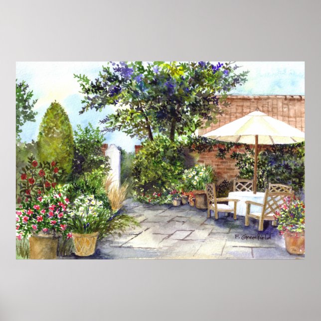 Poster Terrasse du Manor House à Heslington York (Devant)