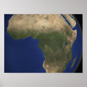 Poster Terre avec couverture terrestre sur l'Afrique