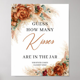 Poster Terre cuite Devinez combien de baisers il y a dans