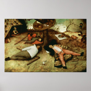Poster Terre de Cockaigne par Pieter Bruegel l'Ancien