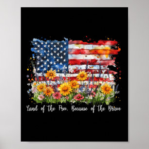 Poster Terre de fleurs sauvages des libres grâce aux brav