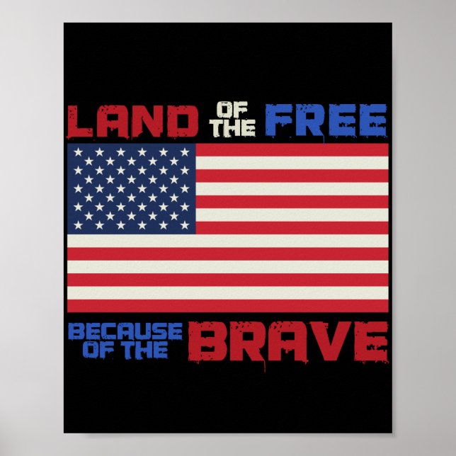 Poster Terre de la liberté patriotique États-Unis 4 juill (Devant)