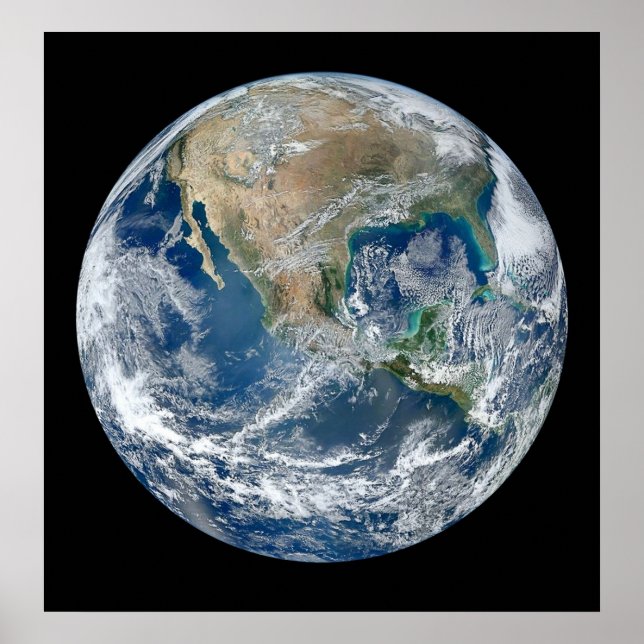 Poster TERRE DE LA PLANÈTE SPATIALE Marbre Bleu 2012 Comp (Devant)