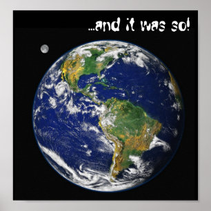 Poster Terre de marbre bleu Nasa, ...et c'était ainsi ! A