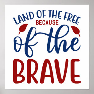 Poster Terre des Libres à cause du Brave Bleu Rouge