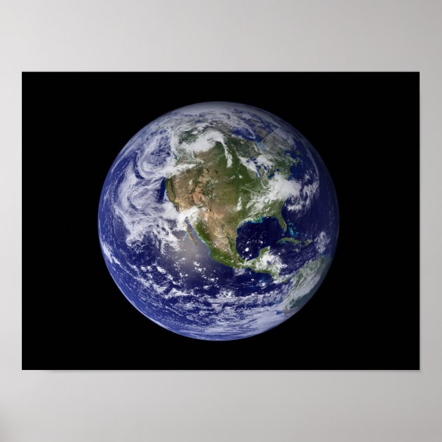 Poster Terre entière montrant l'Amérique du Nord (Devant)