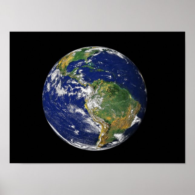Poster Terre entière montrant l'Amérique du Sud (Devant)