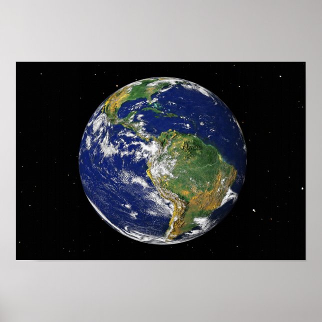 Poster Terre entière montrant l'Amérique du Sud 2 (Devant)