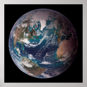 Poster Terre : L'hémisphère occidental