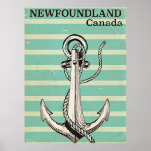Poster Terre-Neuve canadien vintage nautique