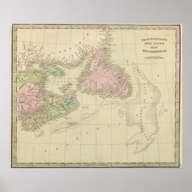 Poster Terre-Neuve, Nouvelle-Écosse et Nouveau-Brunswick (Devant)