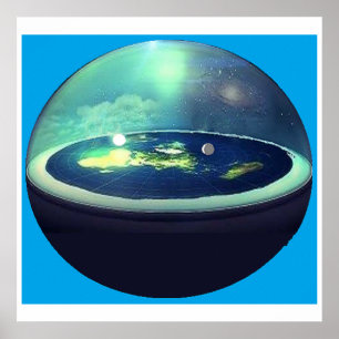 Poster terre plate avec dômePoster