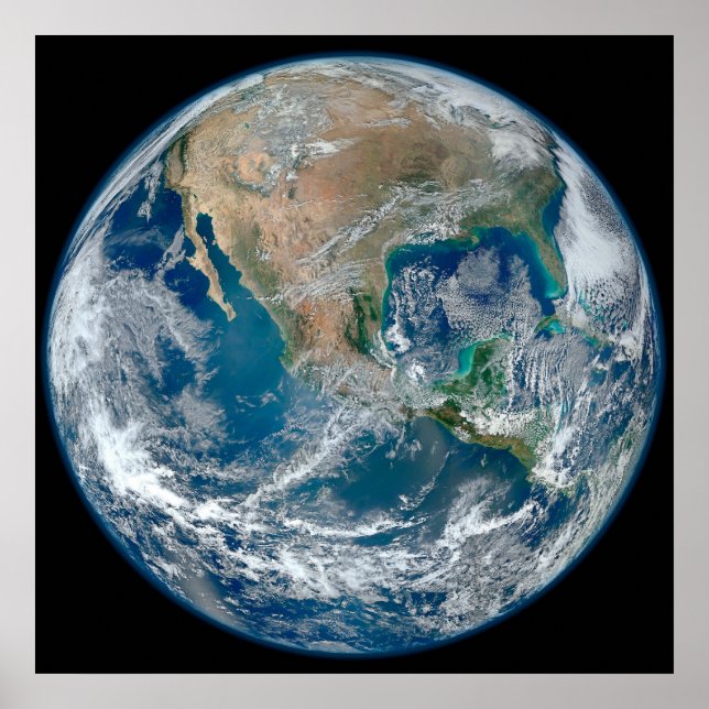 Poster Terre Pleine Montrant L'Amérique Du Nord Et Le Mex (Devant)