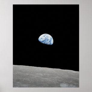 Poster Terre se levant au-dessus de la Lune, vue d'Apollo