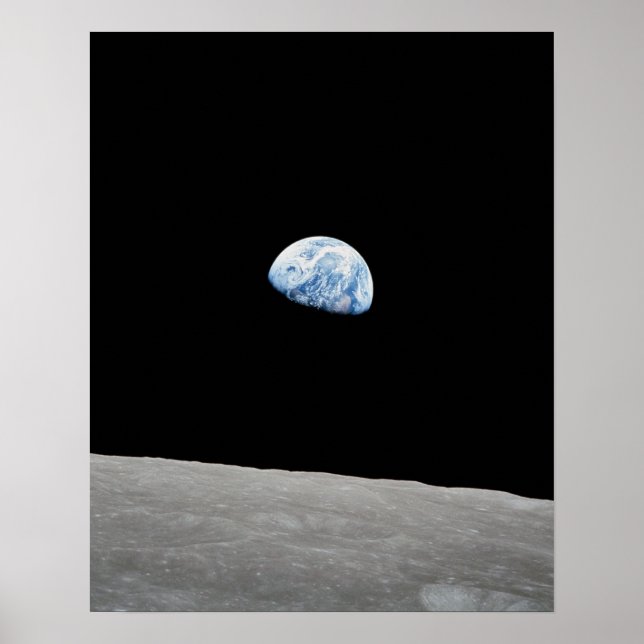 Poster Terre se levant au-dessus de la Lune, vue d'Apollo (Devant)