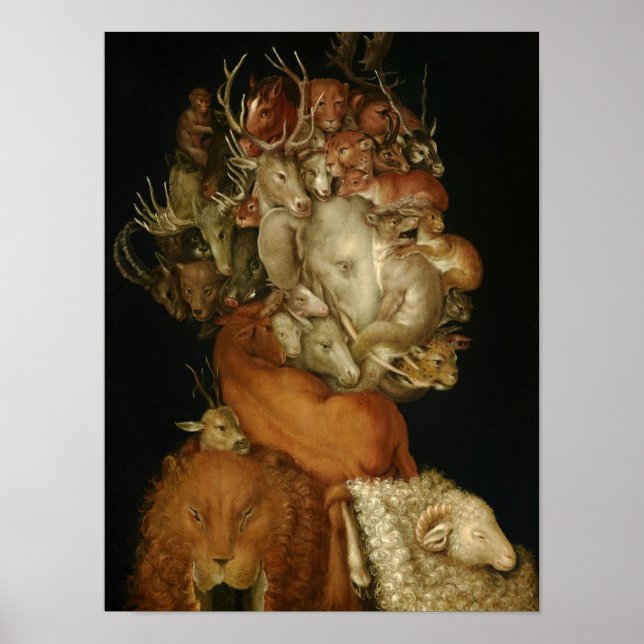 Poster Terre, Terra, 1570 par Giuseppe Arcimboldo (Devant)