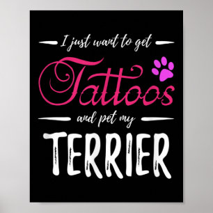 Poster Terrier Amoureux des chiens Tattoo Funny Chien Mam