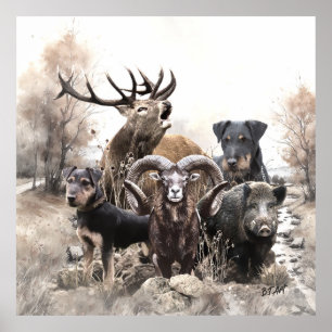 Poster Terrier de chasse allemand