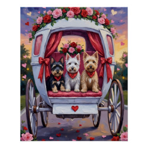 Poster Terrier Écossais Saint-Valentin