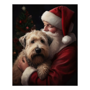 Poster Terrier Wheaton avec le Père Noël Noël Festif