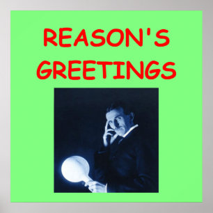 Poster tesla christmas