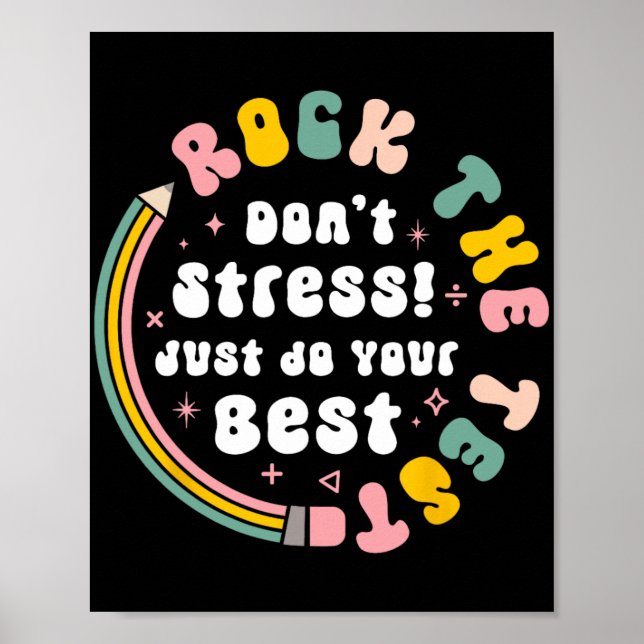 Poster Test Day Rock The Test Teacher Test Day (Devant)