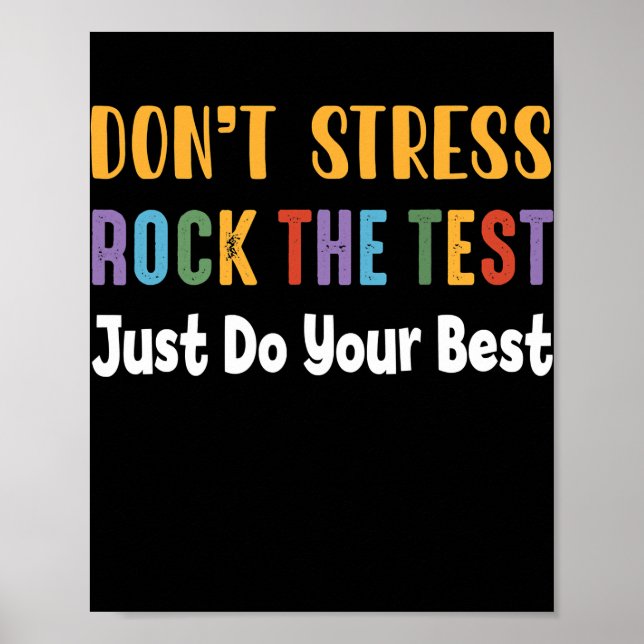 Poster Test Day Rock The Test Teacher Test Day (Devant)