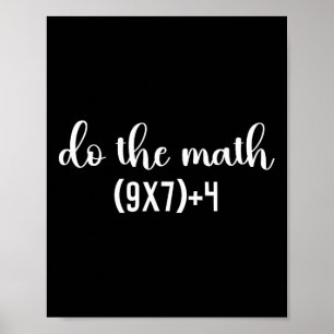 Poster Test de maths drôle faites le professeur de maths,