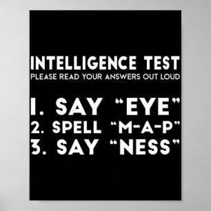 Poster Test Eye Map Ness Funny Joke Fête des pères