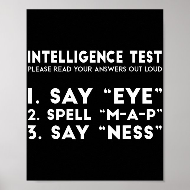 Poster Test Eye Map Ness Funny Joke Fête des pères (Devant)