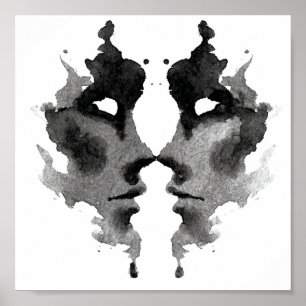 Poster Test Inkblot Rorschach. Ne me traite pas de fou
