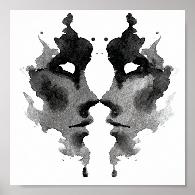 Poster Test Inkblot Rorschach. Ne me traite pas de fou (Devant)