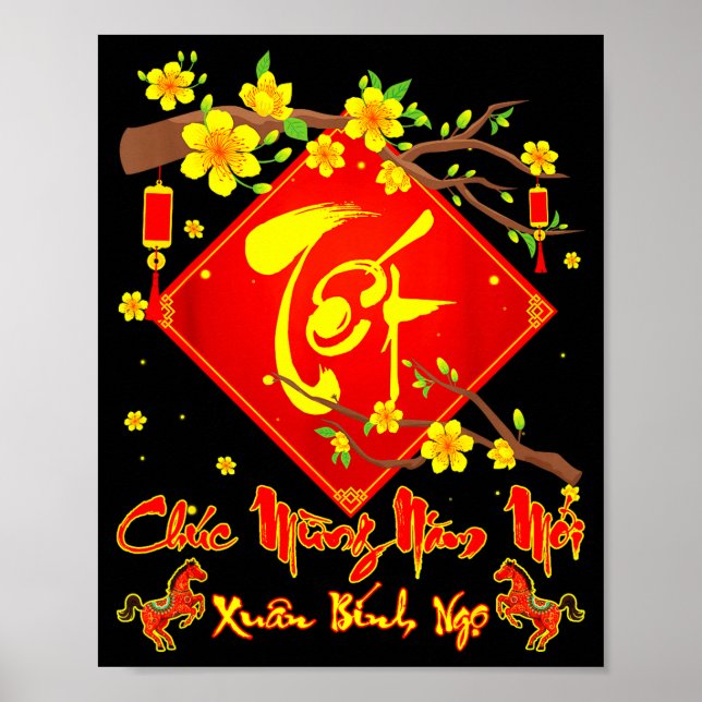 Poster Tet 2026 Chuc Mung Nam Moi Xuan Binh Ngo Vietnames (Devant)