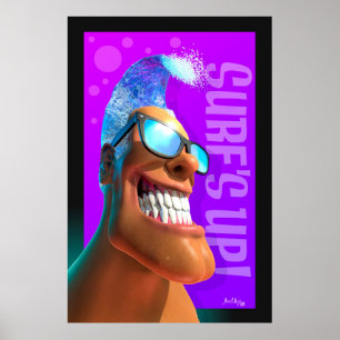 Poster Tête Bachée - Surf Haut!