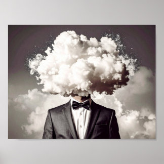 Poster Tête dans les nuages