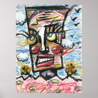 Poster Tête dans les nuages