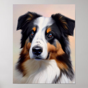 Poster Tête de Berger Australien -
