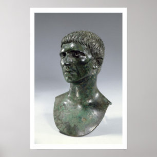 Poster Tête de bronze d'un homme, romain, début 1er cent