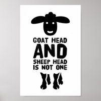 Tête de chèvre Tête de mouton Drôle Citation avec